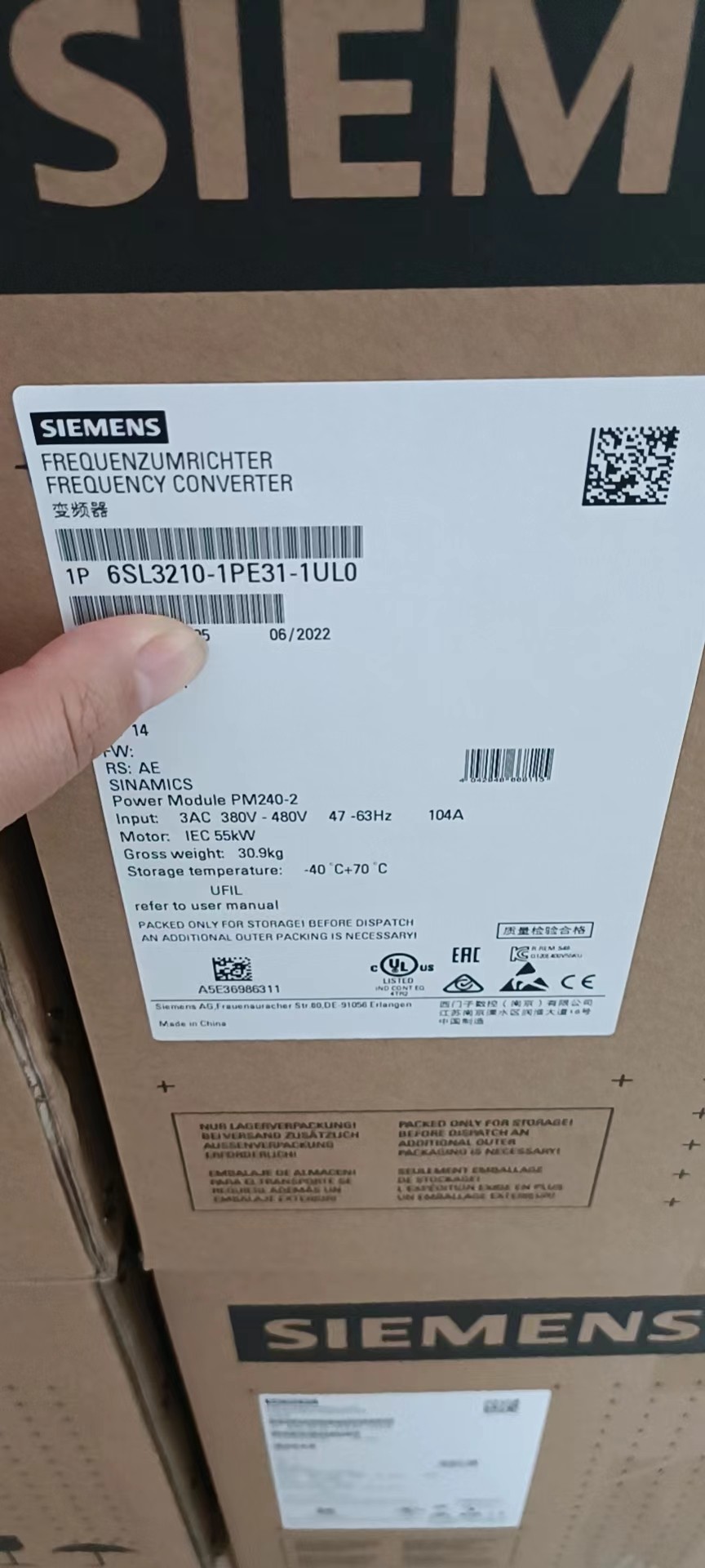 6SL3210-1PE31-5UL0ӱƵ75KWG120ģPM240-2